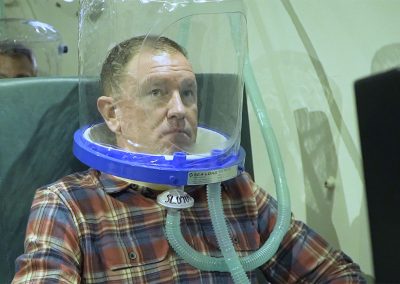 Simon Le May retired Sergeant Major being treated with hyperbaric oxygen therapy for PTSD & TBI