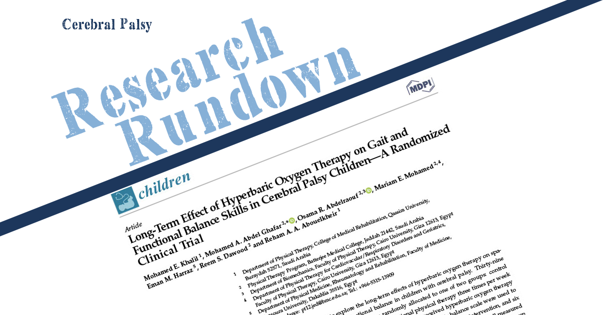 Research Rundown Episode 26 LongTerm Effect of Hyperbaric Oxygen Therapy on Gait and